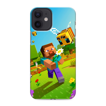 Силиконовый чехол на Iphone 12 Mini с принтом Майнкрафт Minecraft