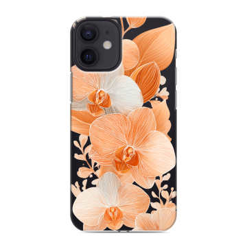 Силиконовый чехол на Iphone 12 Mini с принтом Бежевые цветы Силиконовый чехол на Iphone 12 Mini с принтом Бежевые цветы