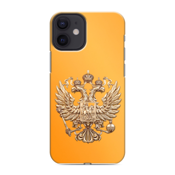 Силиконовый чехол на Iphone 12 Mini с принтом Герб Флаг России Силиконовый чехол на Iphone 12 Mini с принтом Герб Флаг России