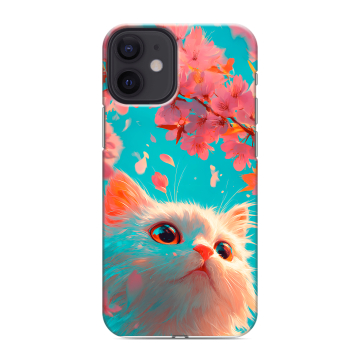 Силиконовый чехол на Iphone 12 Mini с принтом Красивый кот Силиконовый чехол на Iphone 12 Mini с принтом Красивый кот