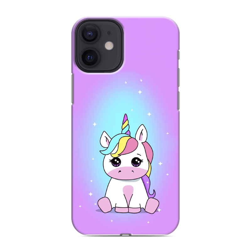 Силиконовый чехол на Iphone 12 Mini с принтом Единорог Силиконовый чехол на Iphone 12 Mini с принтом Единорог