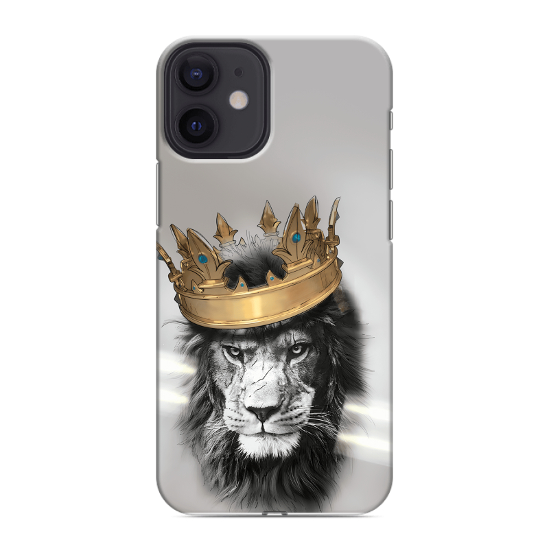 Силиконовый чехол на Iphone 12 Mini с принтом Лев с короной Силиконовый чехол на Iphone 12 Mini с принтом Лев с короной