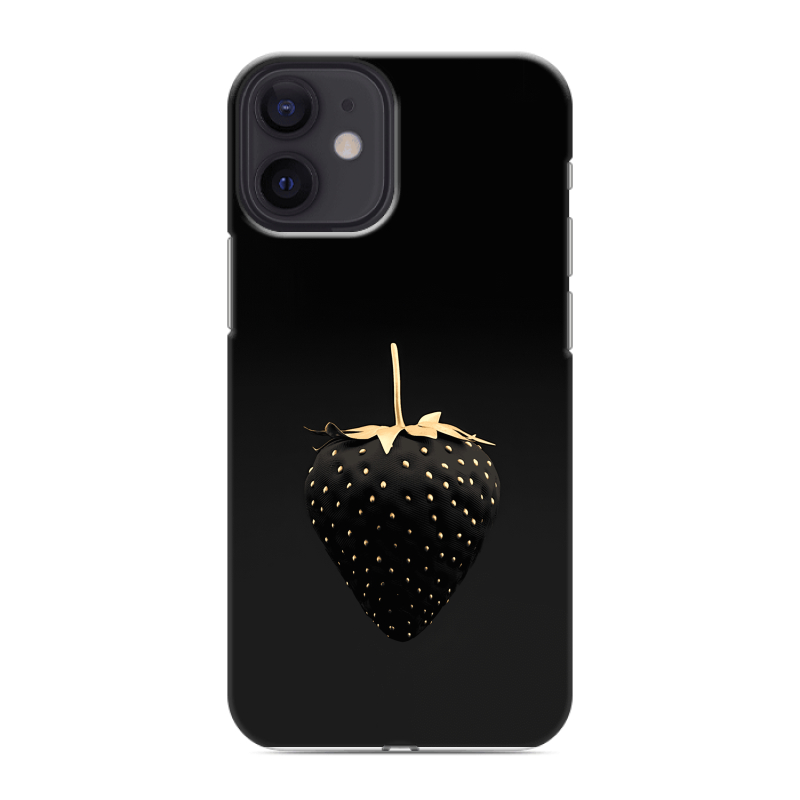 Силиконовый чехол на Iphone 12 Mini с принтом Черная клубника Силиконовый чехол на Iphone 12 Mini с принтом Черная клубника