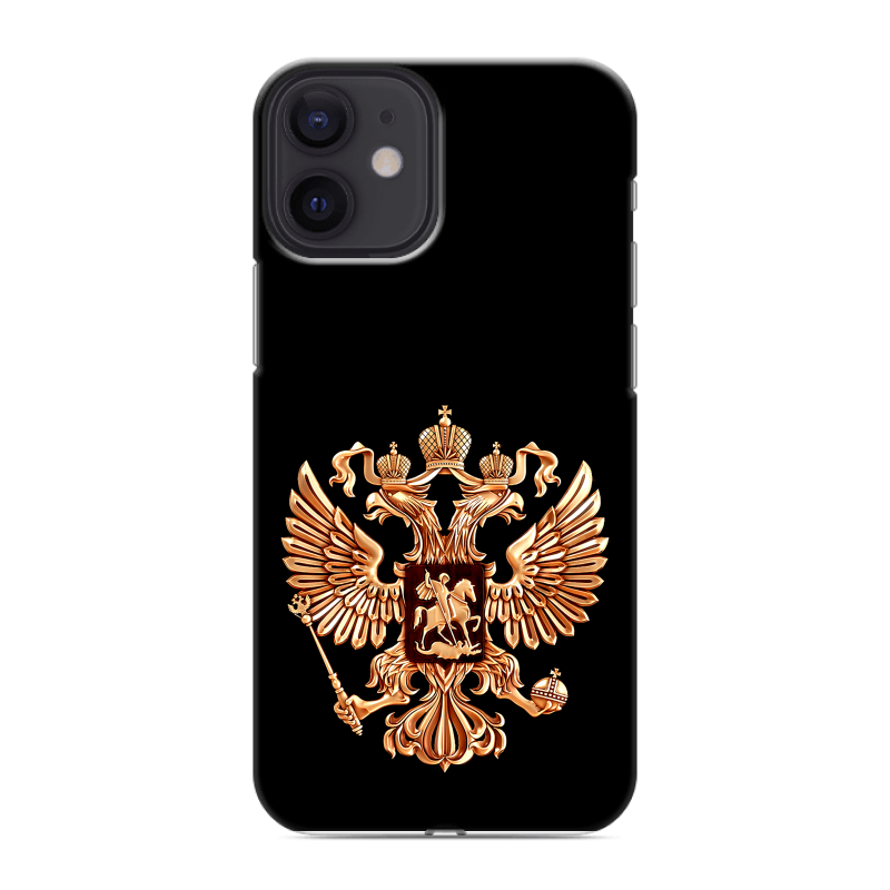 Силиконовый чехол на Iphone 12 Mini с принтом Герб России золотой Силиконовый чехол на Iphone 12 Mini с принтом Герб России золотой