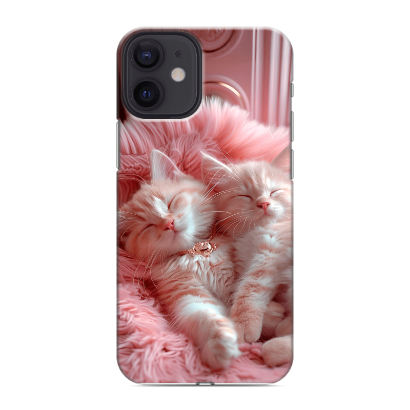 Силиконовый противоударный чехол на Iphone 12 Mini с принтом котята котики Силиконовый противоударный чехол на Iphone 12 Mini с принтом котята котики
