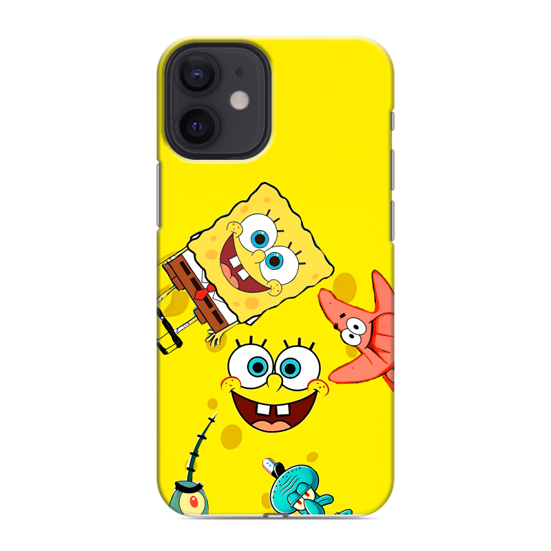 Силиконовый противоударный чехол на Iphone 12 Mini с принтом Спанч боб Спанчбоб Силиконовый противоударный чехол на Iphone 12 Mini с принтом Спанч боб Спанчбоб