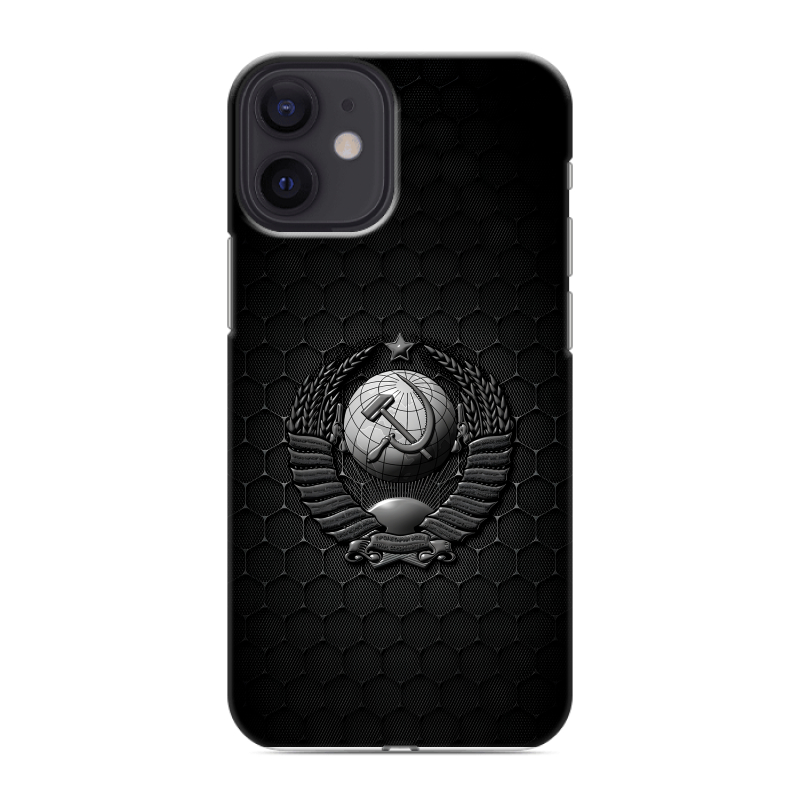 Силиконовый чехол на Iphone 12 Mini с принтом Герб Флаг СССР Силиконовый чехол на Iphone 12 Mini с принтом Герб Флаг СССР