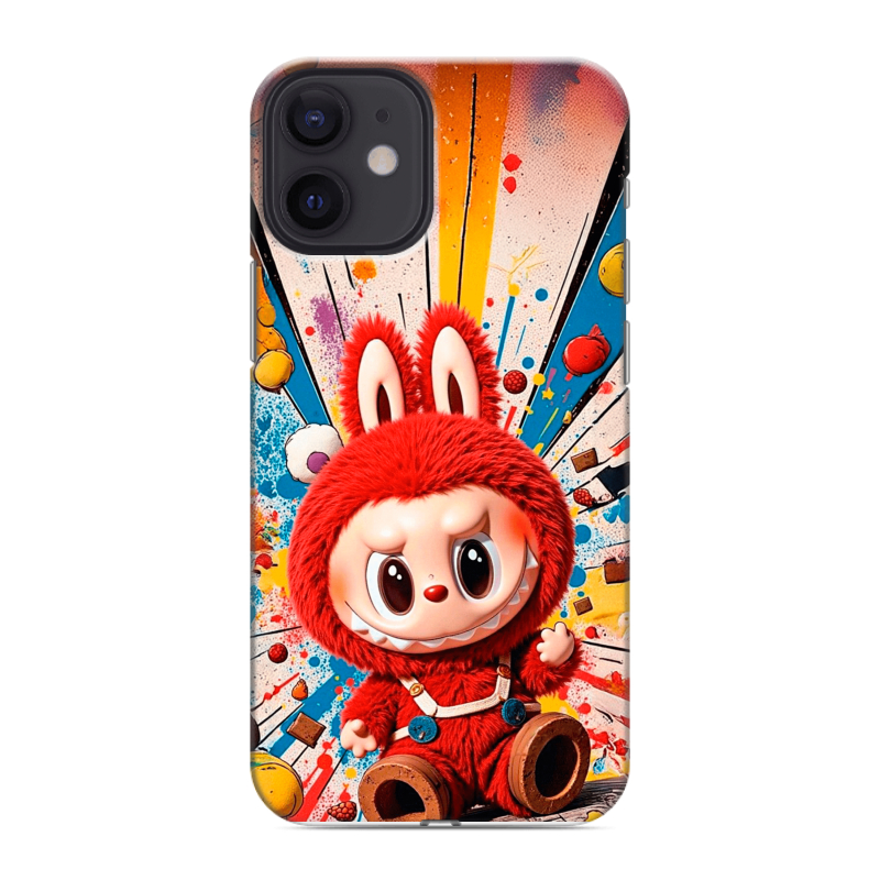 Силиконовый противоударный чехол на Iphone 12 Mini с принтом Labubu Лабубу Силиконовый противоударный чехол на Iphone 12 Mini с принтом Labubu Лабубу