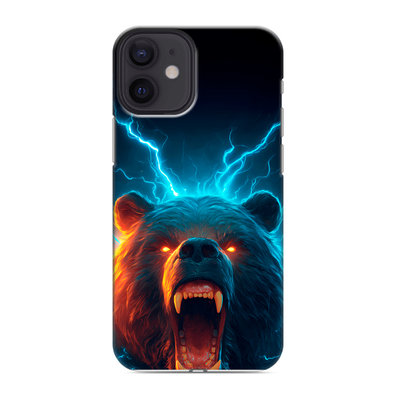 Силиконовый чехол на Iphone 12 Mini с принтом Медведь Силиконовый чехол на Iphone 12 Mini с принтом Медведь
