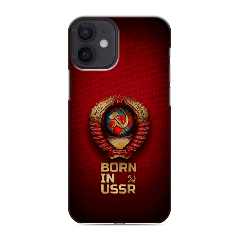 Силиконовый чехол на Iphone 12 Mini с принтом Флаг Герб СССР Силиконовый чехол на Iphone 12 Mini с принтом Флаг Герб СССР