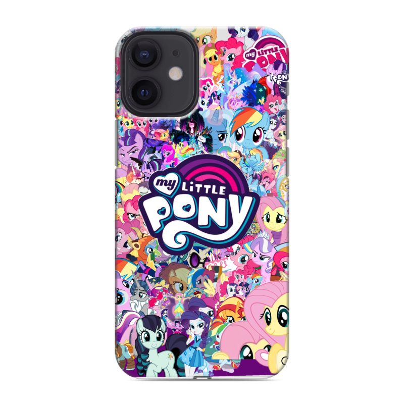 Силиконовый противоударный чехол на Iphone 12 Mini с принтом My little pony Дружба чудо Силиконовый противоударный чехол на Iphone 12 Mini с принтом My little pony Дружба чудо