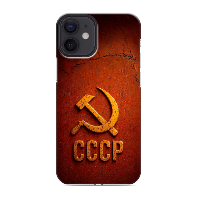 Силиконовый чехол на Iphone 12 Mini с принтом Флаг Герб СССР Силиконовый чехол на Iphone 12 Mini с принтом Флаг Герб СССР