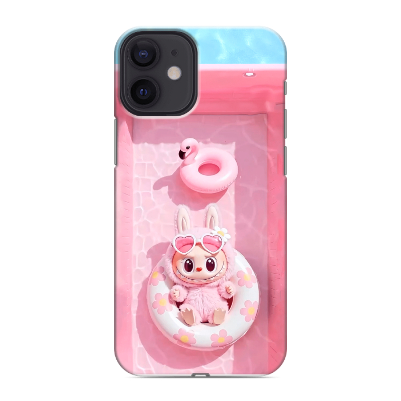 Силиконовый противоударный чехол на Iphone 12 Mini с принтом Labubu Лабубу Силиконовый противоударный чехол на Iphone 12 Mini с принтом Labubu Лабубу