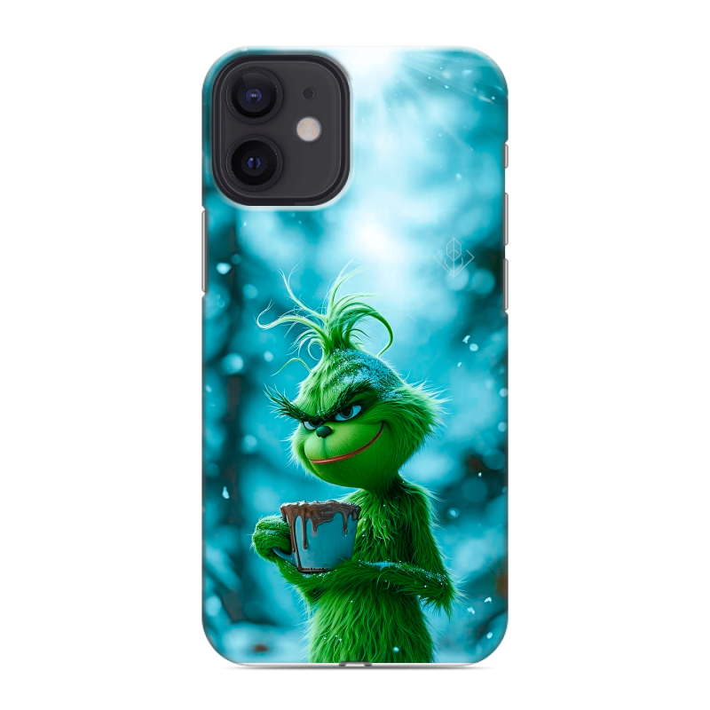 Силиконовый чехол на Iphone 12 Mini с принтом Новый год гринч Силиконовый чехол на Iphone 12 Mini с принтом Новый год гринч