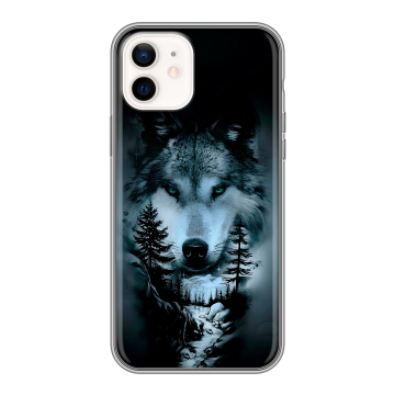 Силиконовый чехол на Iphone 12 с принтом Лесной волк Силиконовый чехол на Iphone 12 с принтом Лесной волк