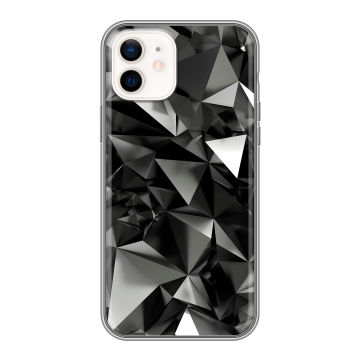 Силиконовый чехол на Iphone 12 с принтом Черные кристаллы Силиконовый чехол на Iphone 12 с принтом Черные кристаллы