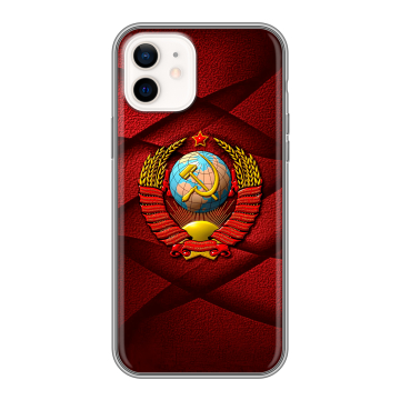 Силиконовый чехол на Iphone 12 с принтом Герб СССР Силиконовый чехол на Iphone 12 с принтом Герб СССР
