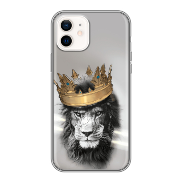Силиконовый чехол на Iphone 12 с принтом Лев с короной Силиконовый чехол на Iphone 12 с принтом Лев с короной