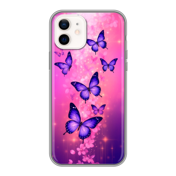 Силиконовый чехол на Iphone 12 с принтом Бабочки Силиконовый чехол на Iphone 12 с принтом Бабочки