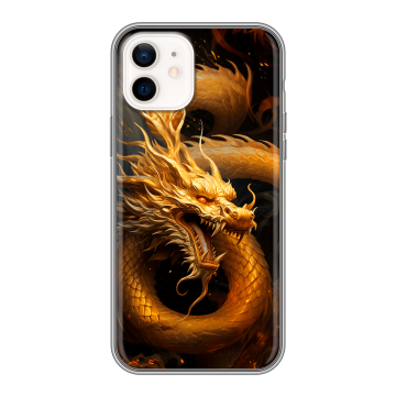 Силиконовый чехол на Iphone 12 с принтом Золотой дракон Силиконовый чехол на Iphone 12 с принтом Золотой дракон