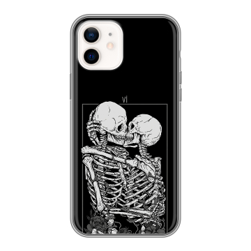Силиконовый чехол на Iphone 12 с принтом Поцелуй скелетов Силиконовый чехол на Iphone 12 с принтом Поцелуй скелетов