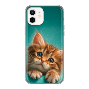 Силиконовый чехол на Iphone 12 с принтом котенок Силиконовый чехол на Iphone 12 с принтом котенок
