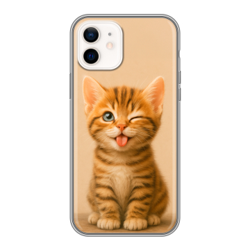 Силиконовый чехол на Iphone 12 с принтом котенок Силиконовый чехол на Iphone 12 с принтом котенок