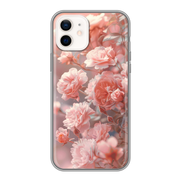 Силиконовый чехол на Iphone 12 с принтом Розовые розы Силиконовый чехол на Iphone 12 с принтом Розовые розы