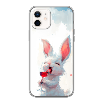Силиконовый чехол на Iphone 12 с принтом кролик зайчик Силиконовый чехол на Iphone 12 с принтом кролик зайчик