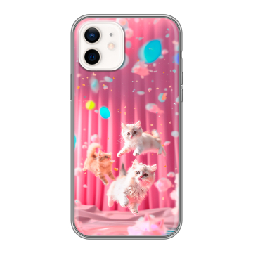 Силиконовый чехол на Iphone 12 с принтом милые котики