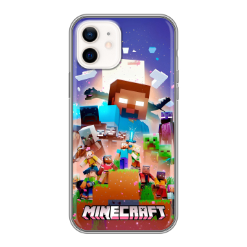 Силиконовый чехол на Iphone 12 с принтом Майнкрафт Minecraft Силиконовый чехол на Iphone 12 с принтом Майнкрафт Minecraft