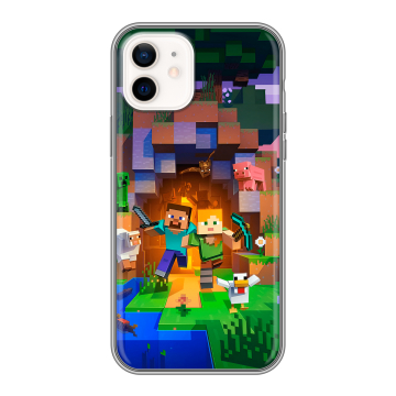 Силиконовый чехол на Iphone 12 с принтом Майнкрафт Minecraft Силиконовый чехол на Iphone 12 с принтом Майнкрафт Minecraft