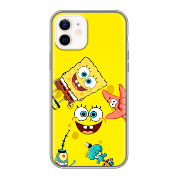 Силиконовый чехол на Iphone 12 с принтом Спанч боб Спанчбоб Силиконовый чехол на Iphone 12 с принтом Спанч боб Спанчбоб