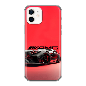 Силиконовый чехол на Iphone 12 с принтом Мерседес Mercedes AMG