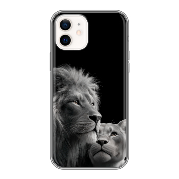 Силиконовый чехол на Iphone 12 с принтом Лев кошки
