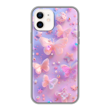 Силиконовый чехол на Iphone 12 с принтом Бабочки Силиконовый чехол на Iphone 12 с принтом Бабочки