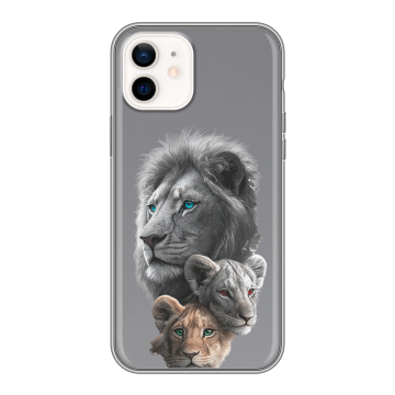 Силиконовый чехол на Iphone 12 с принтом Львы