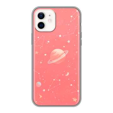 Силиконовый чехол на Iphone 12 с принтом Розовый космос