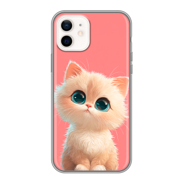 Силиконовый чехол на Iphone 12 с принтом Розовый котенок