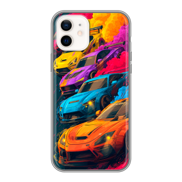 Силиконовый чехол на Iphone 12 с принтом Тачки