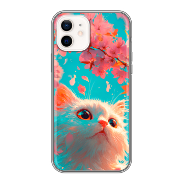 Силиконовый чехол на Iphone 12 с принтом Красивый кот