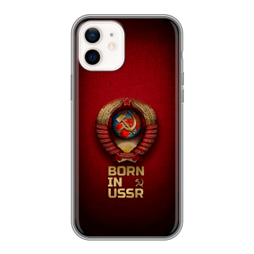 Силиконовый чехол на Iphone 12 с принтом Флаг Герб СССР