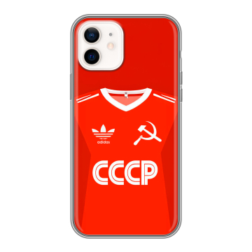 Силиконовый чехол на Iphone 12 с принтом Флаг Герб СССР