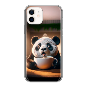 Силиконовый чехол на Iphone 12 с принтом смешная панда Силиконовый чехол на Iphone 12 с принтом смешная панда
