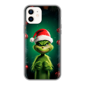 Силиконовый чехол на Iphone 12 с принтом Гринч Новый год Рождество