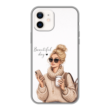 Силиконовый чехол на Iphone 12 с принтом женский Силиконовый чехол на Iphone 12 с принтом женский