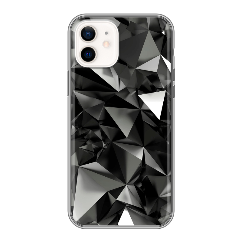 Силиконовый чехол на Iphone 12 с принтом Черные кристаллы Силиконовый чехол на Iphone 12 с принтом Черные кристаллы