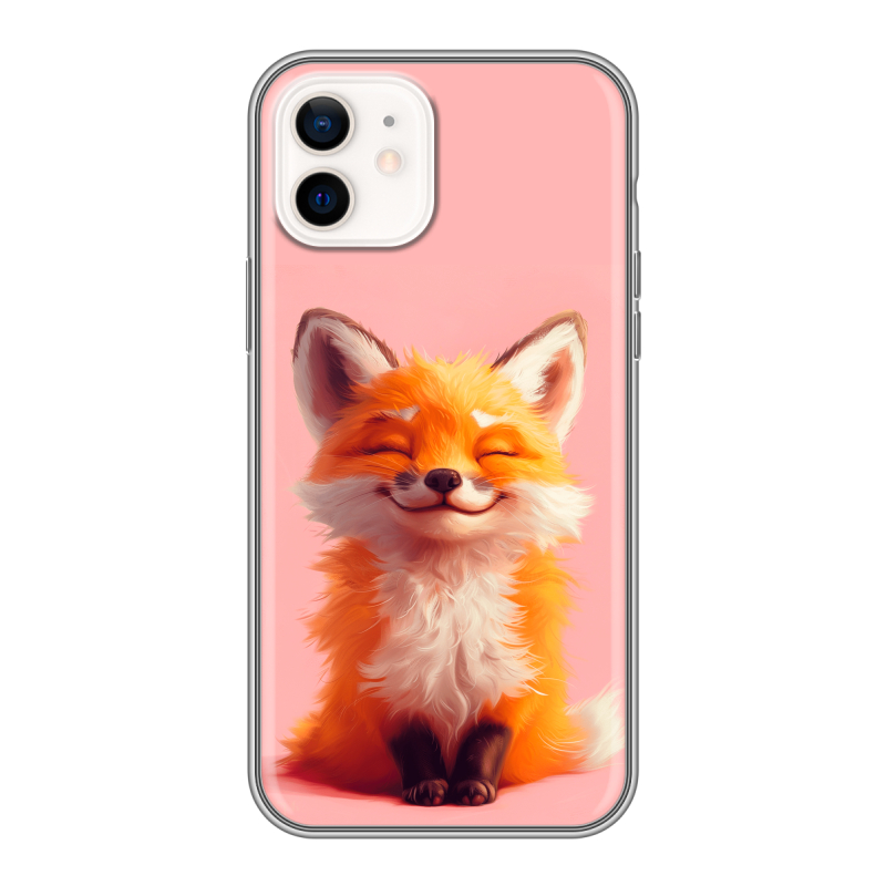 Силиконовый чехол на Iphone 12 с принтом милая лиса Силиконовый чехол на Iphone 12 с принтом милая лиса