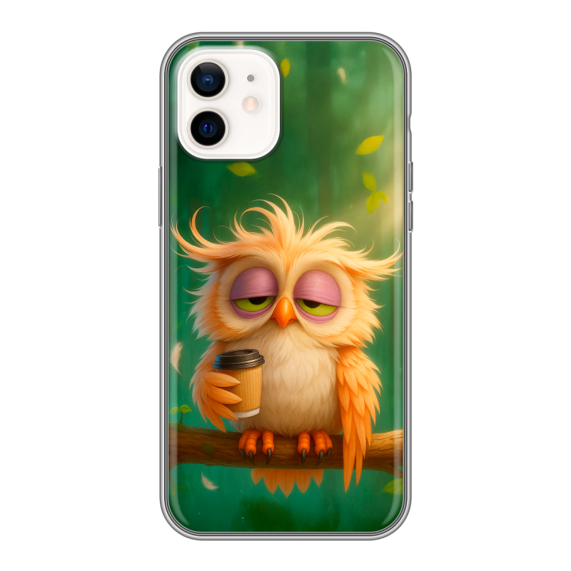 Силиконовый чехол на Iphone 12 с принтом сова Силиконовый чехол на Iphone 12 с принтом сова