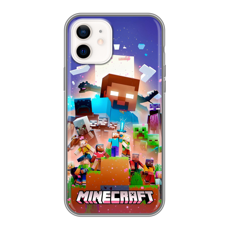 Силиконовый чехол на Iphone 12 с принтом Майнкрафт Minecraft Силиконовый чехол на Iphone 12 с принтом Майнкрафт Minecraft